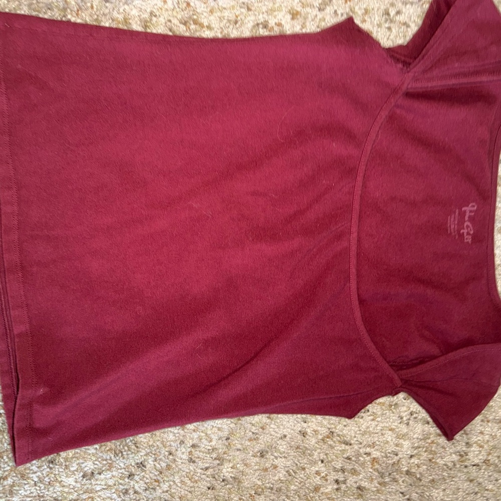 Brandy Melville Maroon Short Sleeve Top